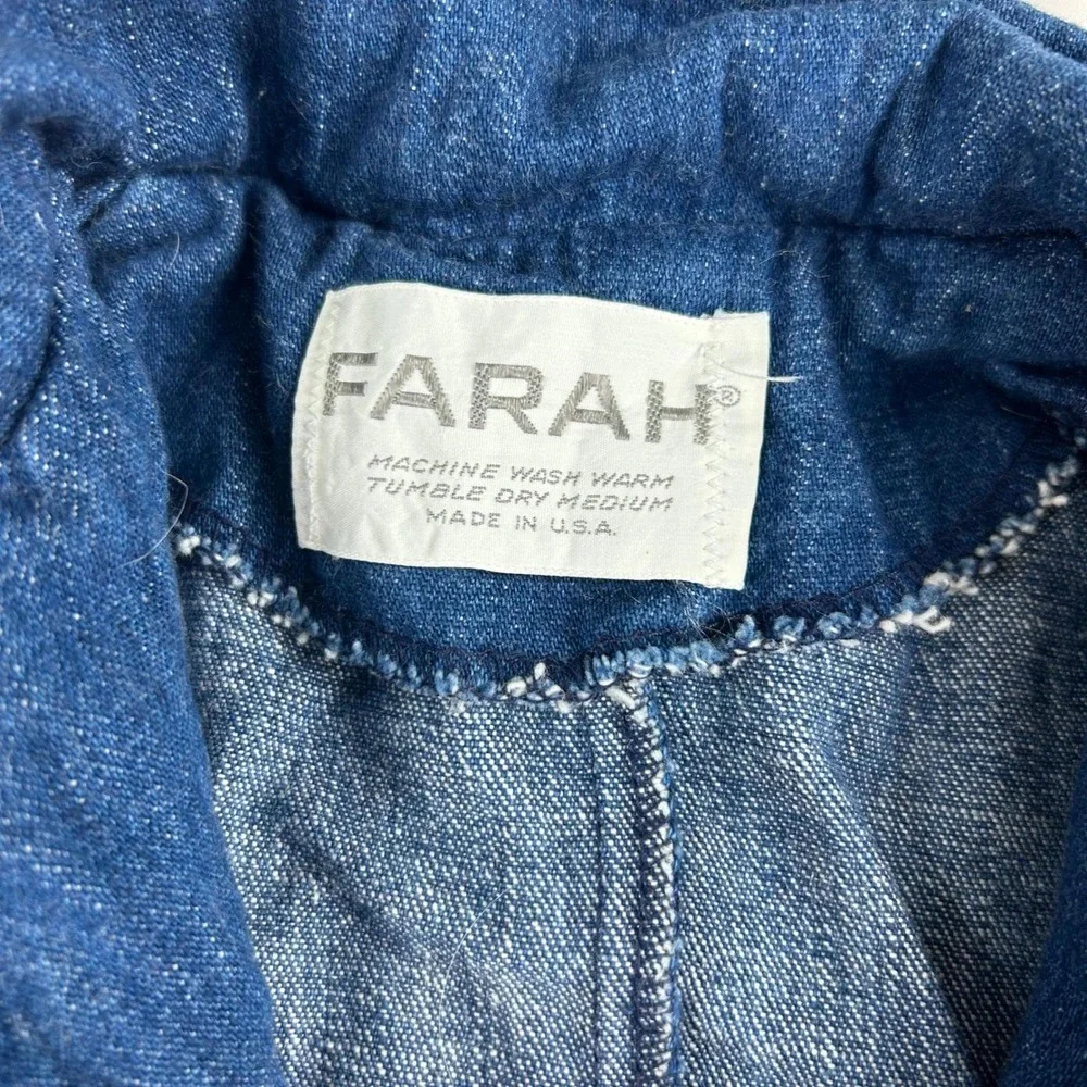 Kids Vintage 70s Denim Blazer Blue Western Americana Farah Made in‎ USA